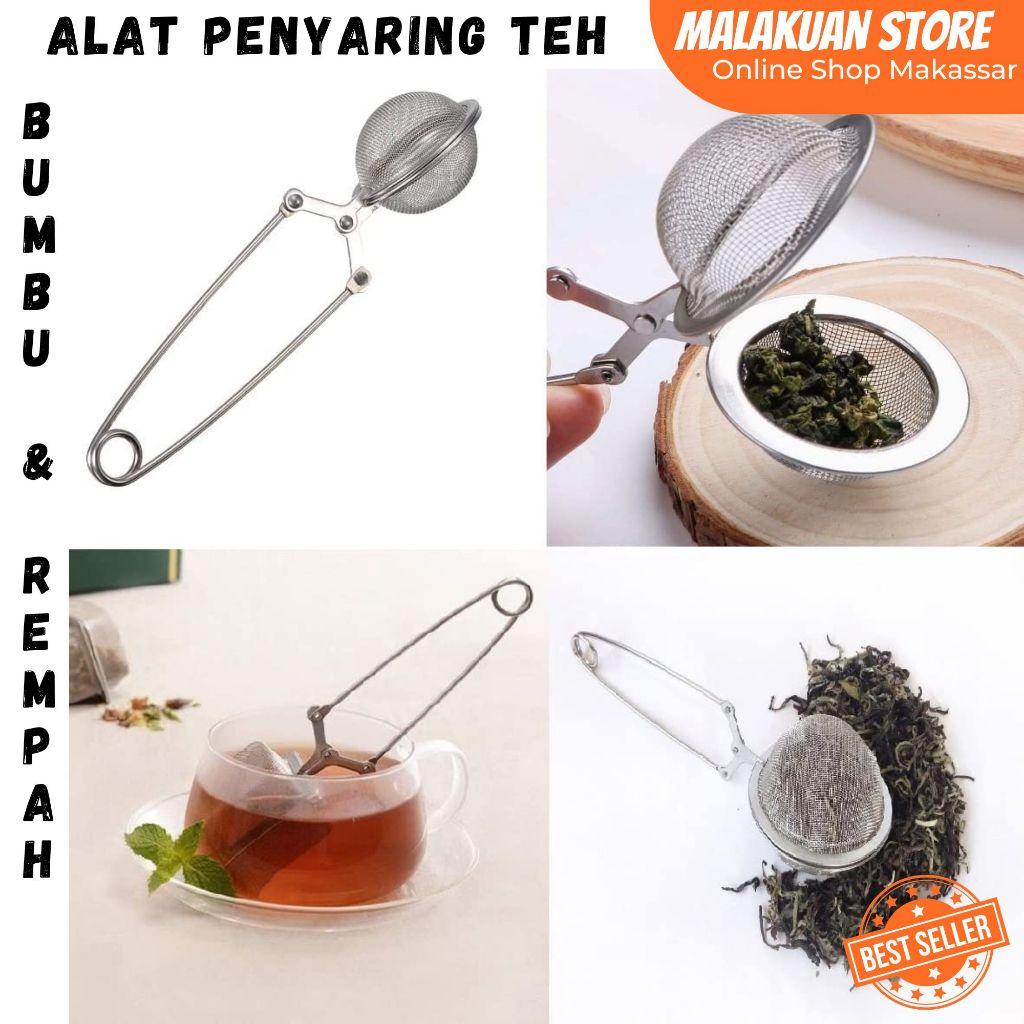 Saringan Teh Bumbu Rempah Stainless Steel Reusable Filter / Filter Teh / Alat Penyaring Teh