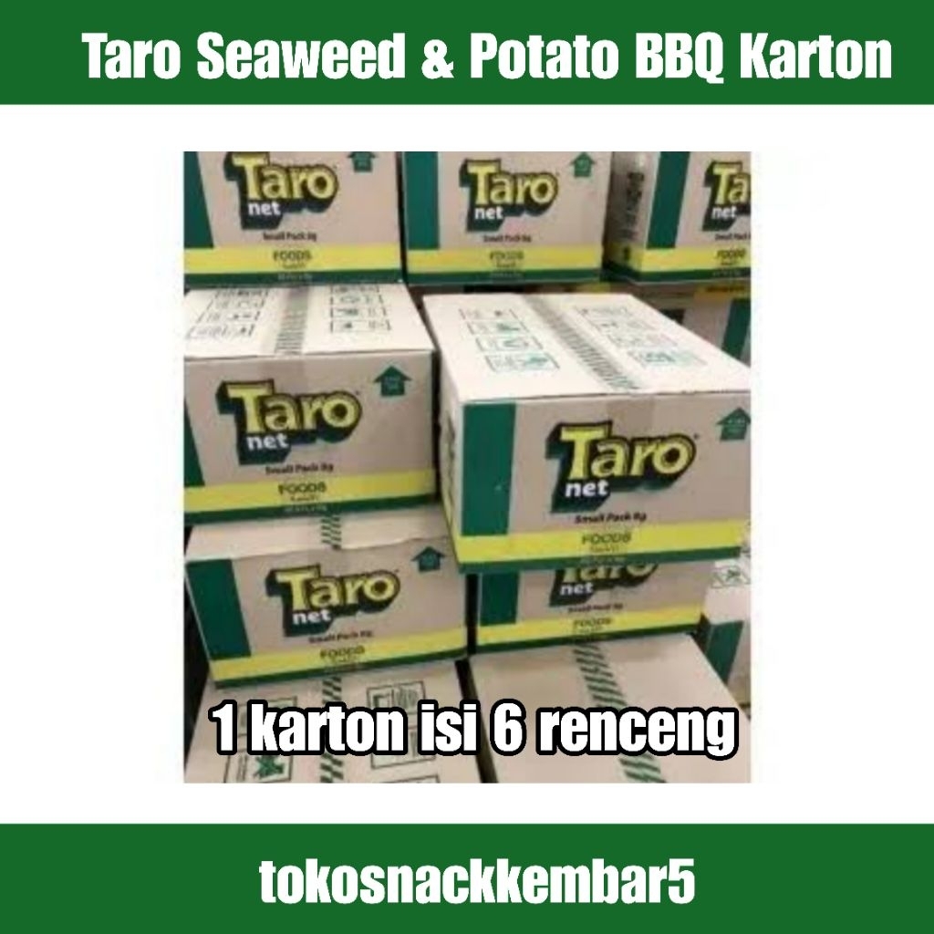 

TARO seaweed potato BBQ per karton isi 6 renceng