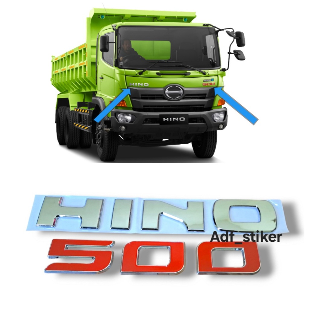 Emblem Hino 500 timbul chrome sudah ada prekatnya / emblem hino 500 / Emblem logo Hino 500 / Hino