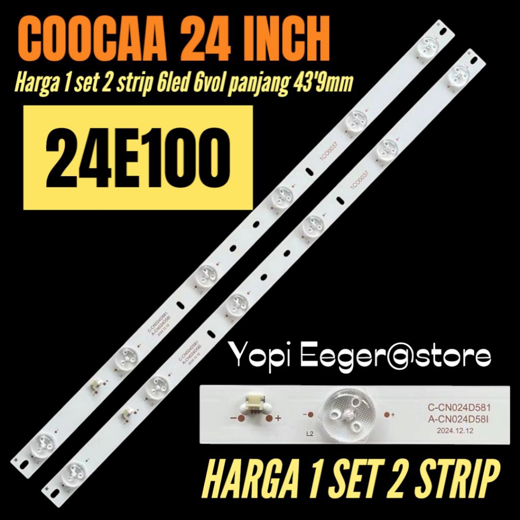 BACKLIGHT TV LED COOCAA 24 INCH 24E100 BACKLIGHT TV LED COOCAA