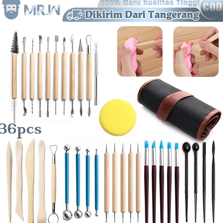 

KODE B99U Clay Sculpting Tools 36pcs Alat Ukir Tanah Liat Alat Ukir Clay Pottery Crafting Tools