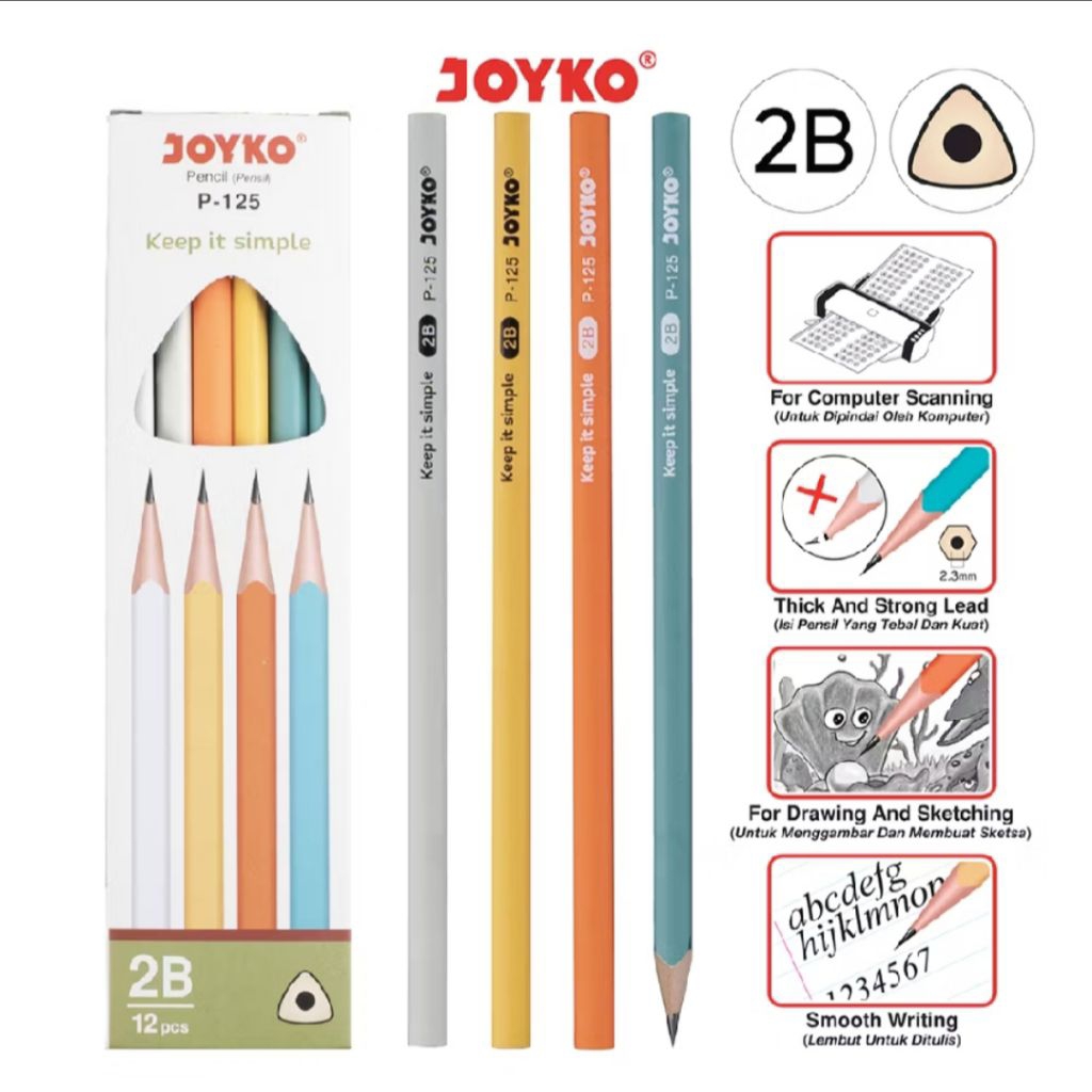 

Pensil 2B Joyko P-125 1 Box 12 Pcs