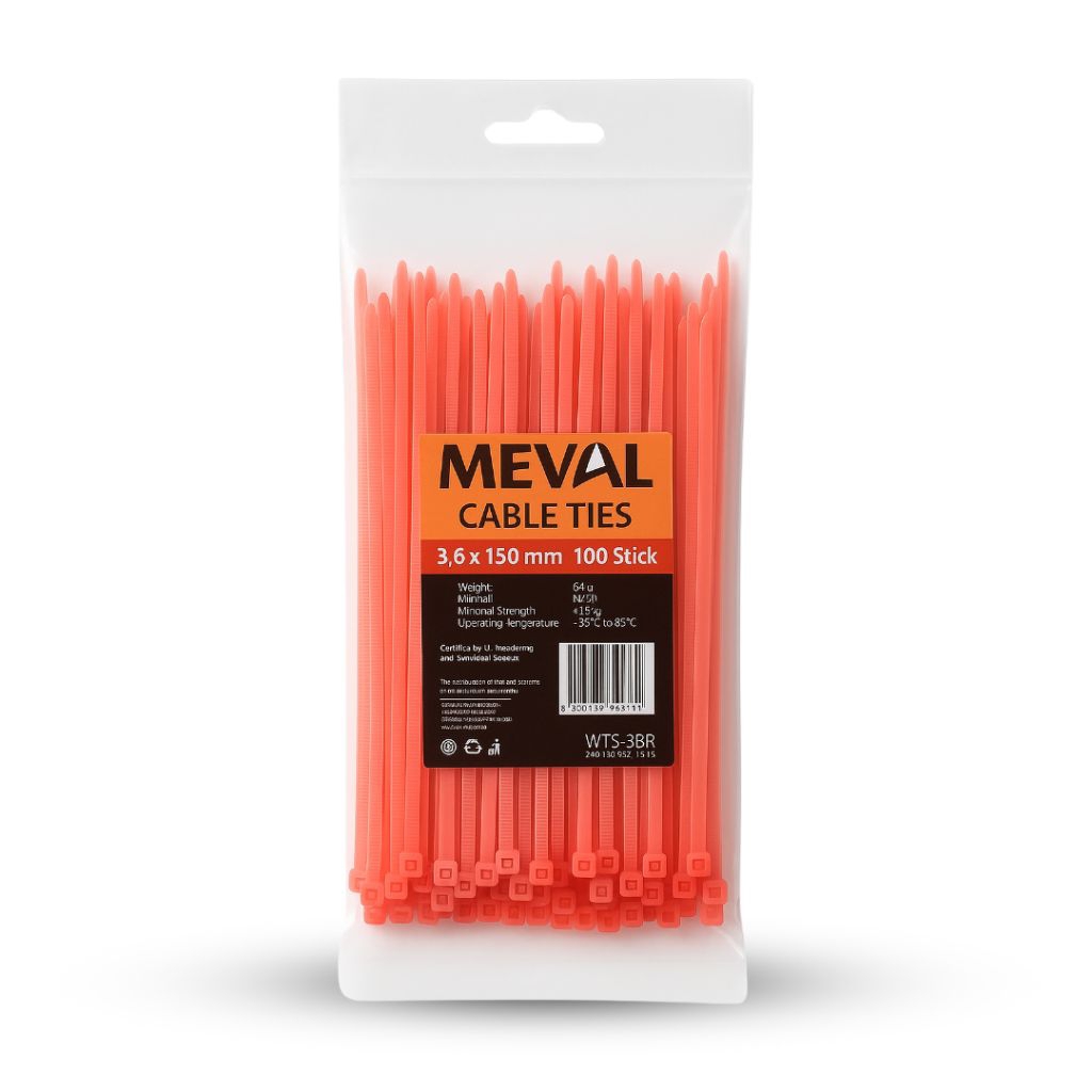 

MEVAL Cable Ties 3.6 x 150 mm - 100 pcs