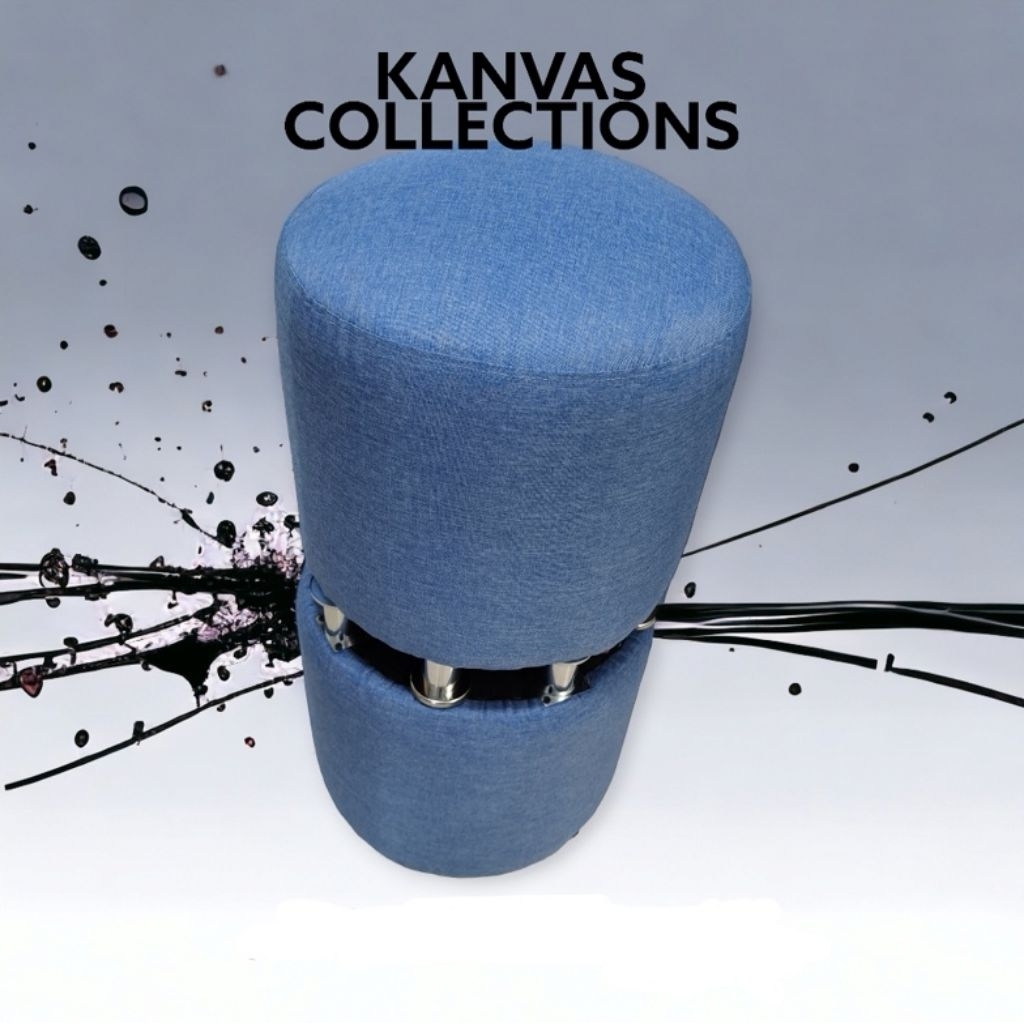 sofa, sofa bulat,  stool kanvas, Ottoman ready stok