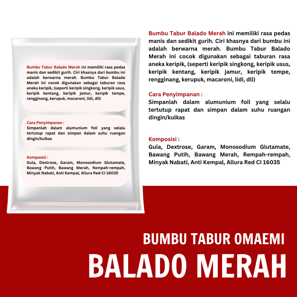 

Ay00! Bumbu Tabur Balado Merah 1 kg HALAL
