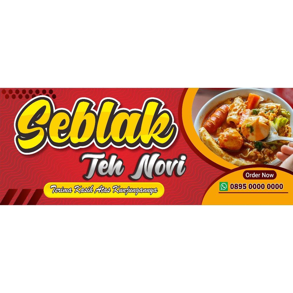 Banner Spanduk Seblak 2x1 Meter Custom Promo