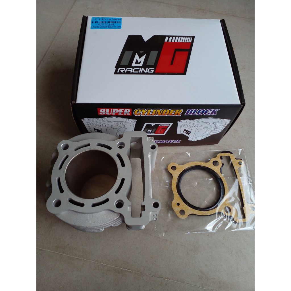 Blok mx mxking vixion 63 ceramic only tanpa piston model fin/sirip mg racing