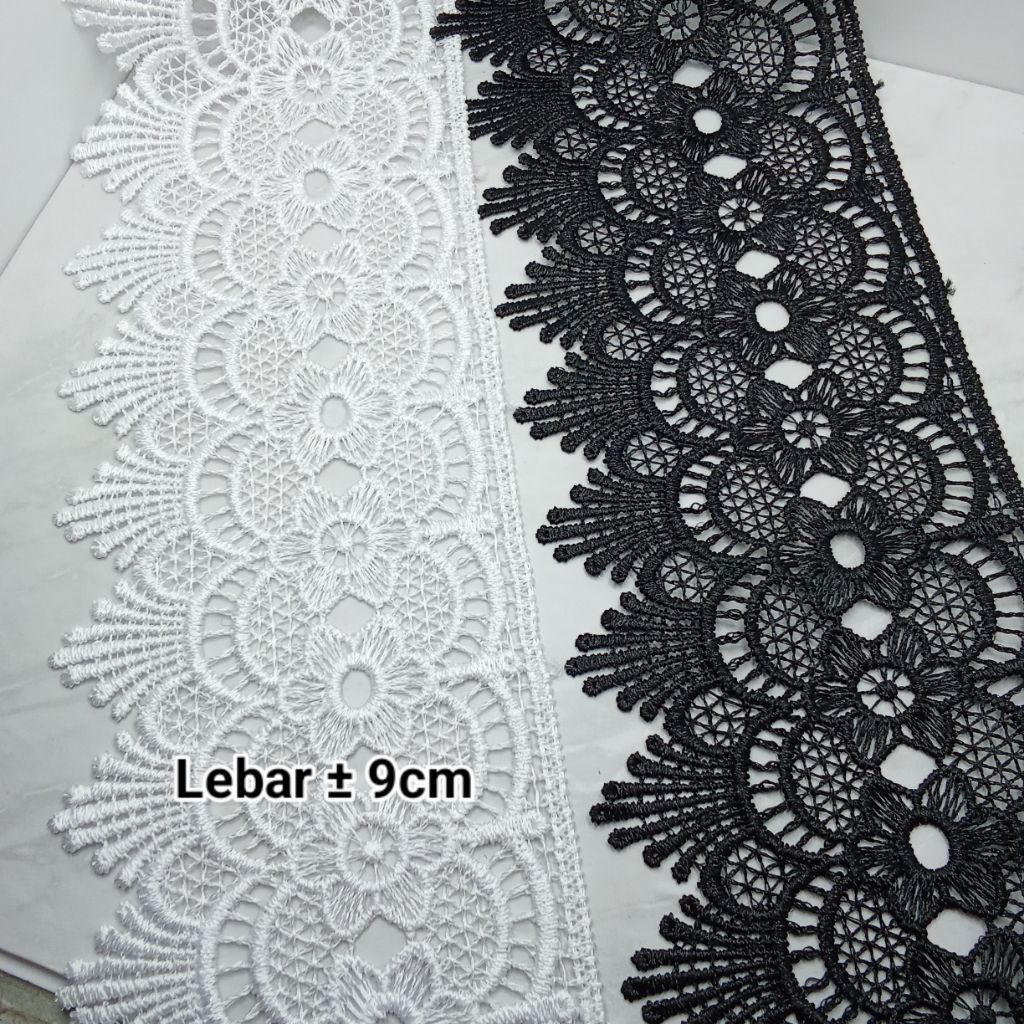 1 METER RENDA BORDIR GYPER,RENDA BAJU,RENDA MUKENA