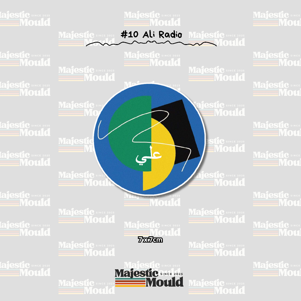

#10Ali Radio – Stiker Band Vinyl Glossy | Tahan Air & Luntur (Laptop/Helm/Tumbler/dan media lainnya)