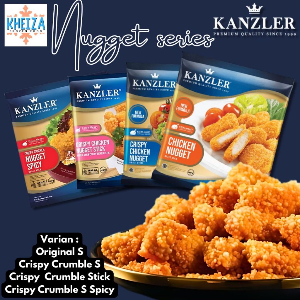 

KANZLER KANZLER Crispy Chicken Nugget - Naget Ayam Kanzler Pedas Stik Bubble Crumbs 450gr - Kheiza