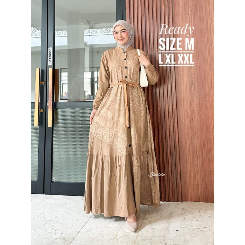 GAMIS BATIK ABSTRAK GAMIS TWILL RAYON CANDI MEKAR BATIK CAP PEKALONGAN