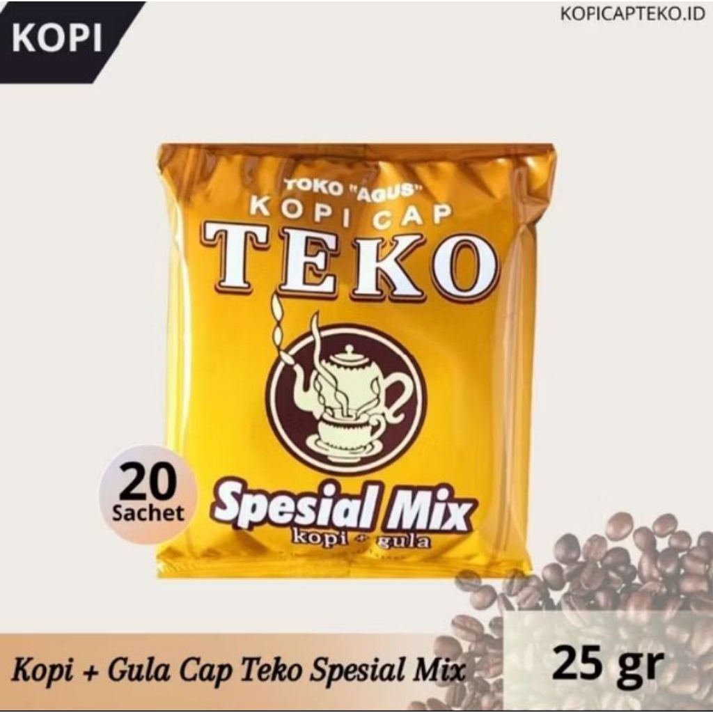 

kopi KOPI CAP TEKO plus gula spesial mix 25 gra isi 20 SACHET