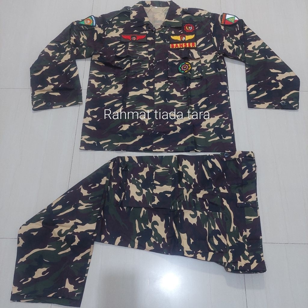 SERAGAM PDL PROVOS BANSER LORENG NASIONAL BET TIMBUL FREE NAMA,BAHAN KATUN TWILL ANTI LUNTUR