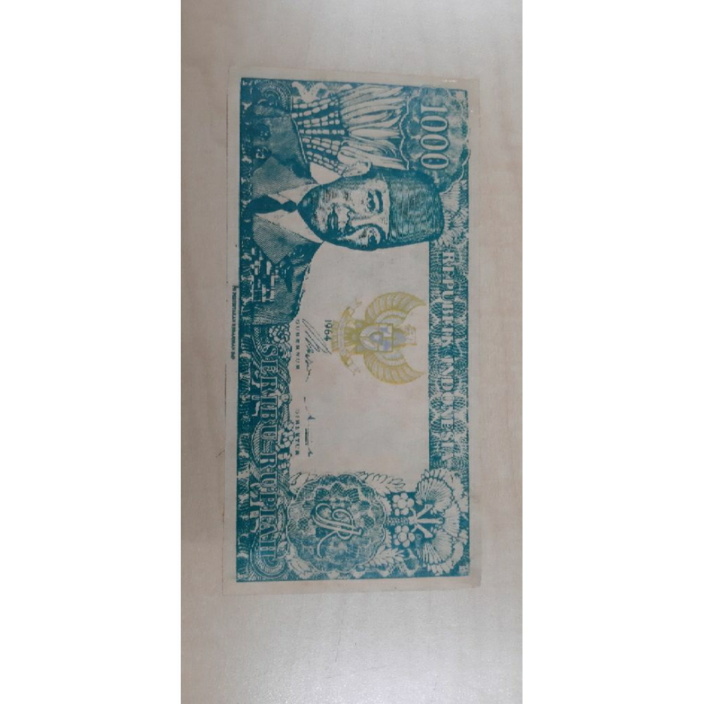 UANG KERTAS KUNO 1000 RUPIAH 1964