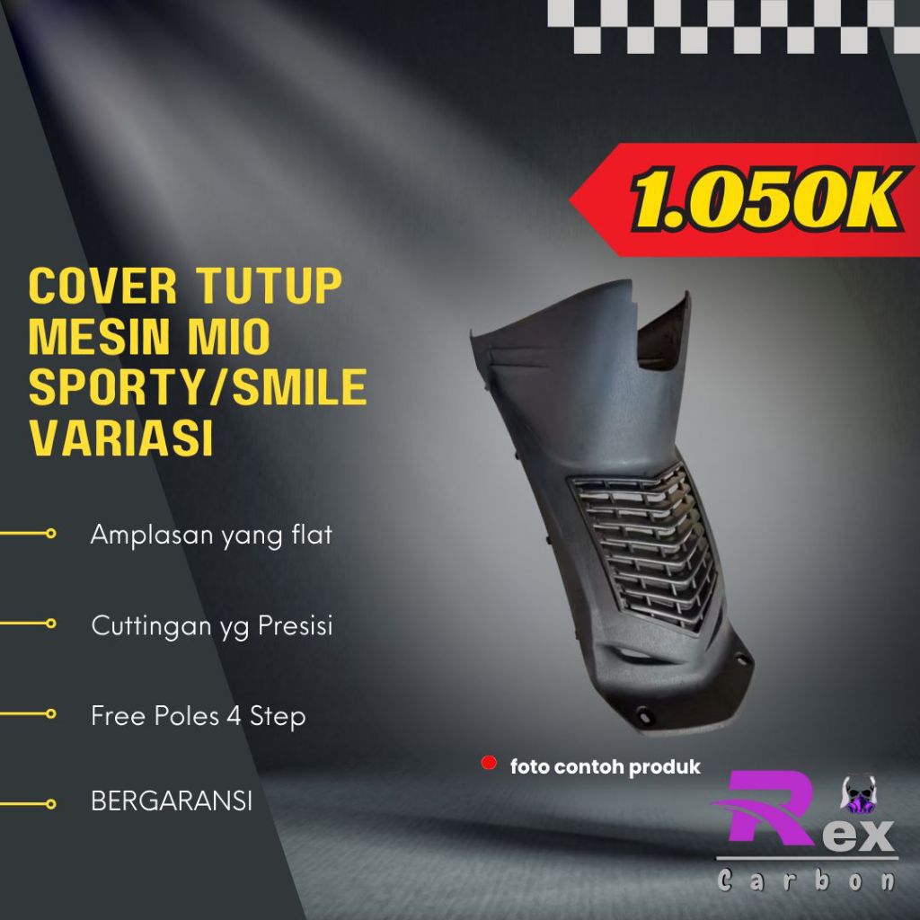 Cover Tutup Mesin Mio Sporty/Smile Variasi Carbon Kevlar