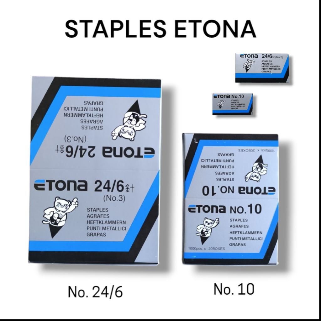 

ISI STAPLES ETONA NO.10 / NO.24/6 (DOS KECIL)