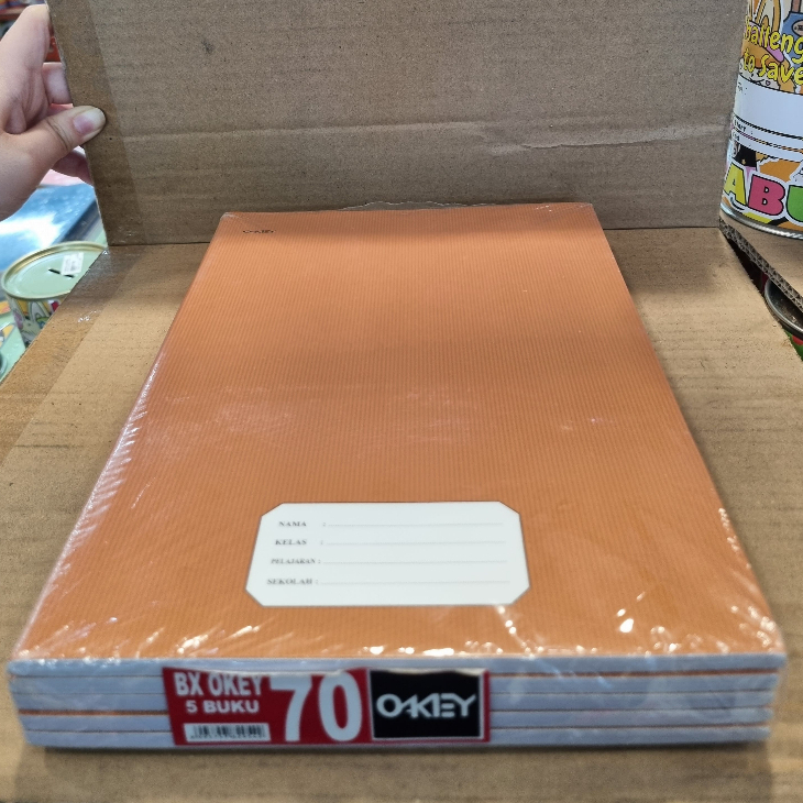 

Buku Tulis Panjang OKEY 70 Lembar (ISI 5 Buku) - Sampul Coklat | Notebook Buku Sekolah B5