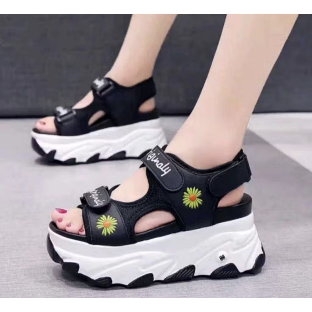 Sandal Gunung Anak Perempuan dan Dewasa Motif Bunga korea style Import  Sendal Wanita
