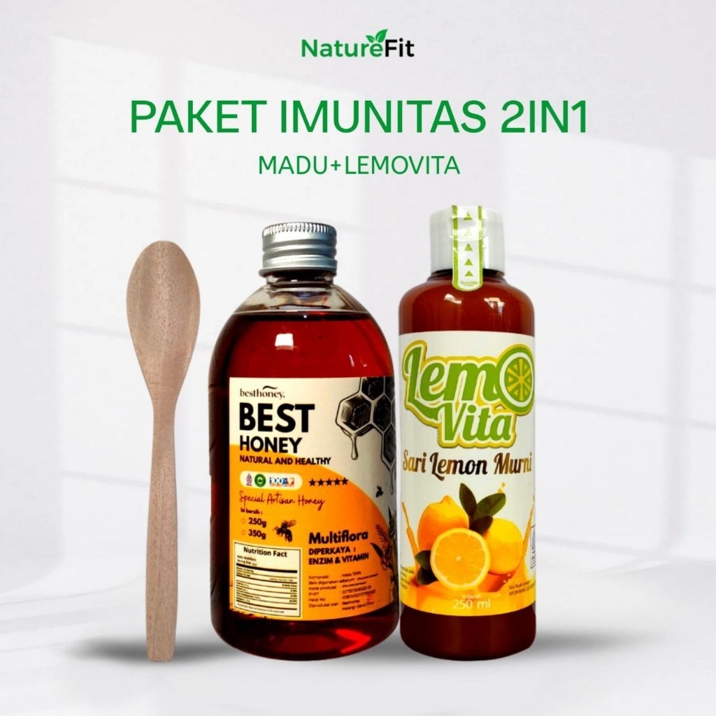 

(BISA COD) Paket Imunitas 2 in 1 Lemovita + Madu Murni Safiya