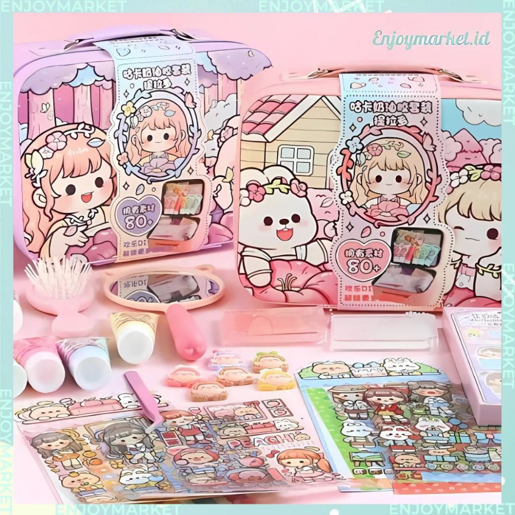 

DIY SET 1 BOX Handmade Glue Sticker SET Motif Aesthetic Lucu TLD155