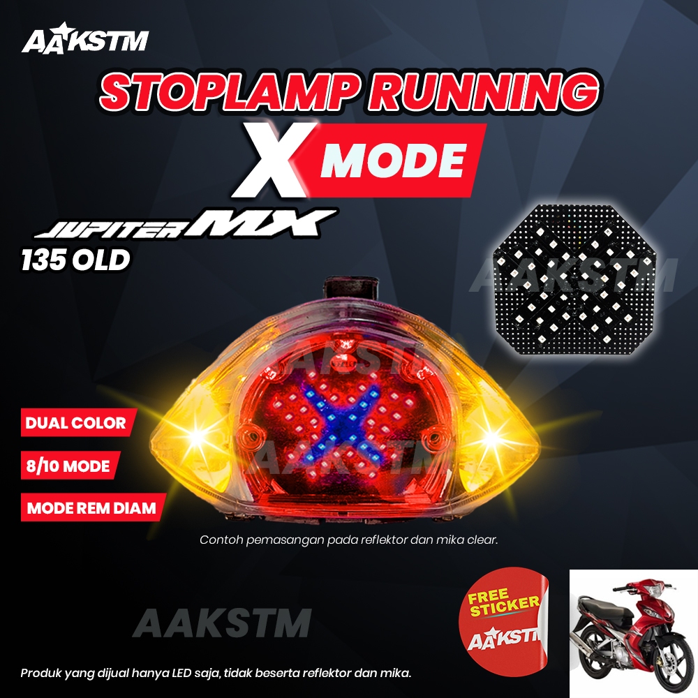 Lampu Rem Running X Mode Jupiter Mx 135 Old LED 8 10 Mode Running Lampu Belakang Modifikasi Motor