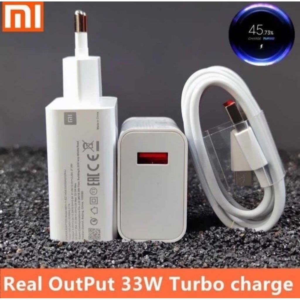 CHARGER XIAOMI 33W FAST CHARGING TURBO CHARGER ORIGINAL 100% BUAT READMI 33W MAX BANGET