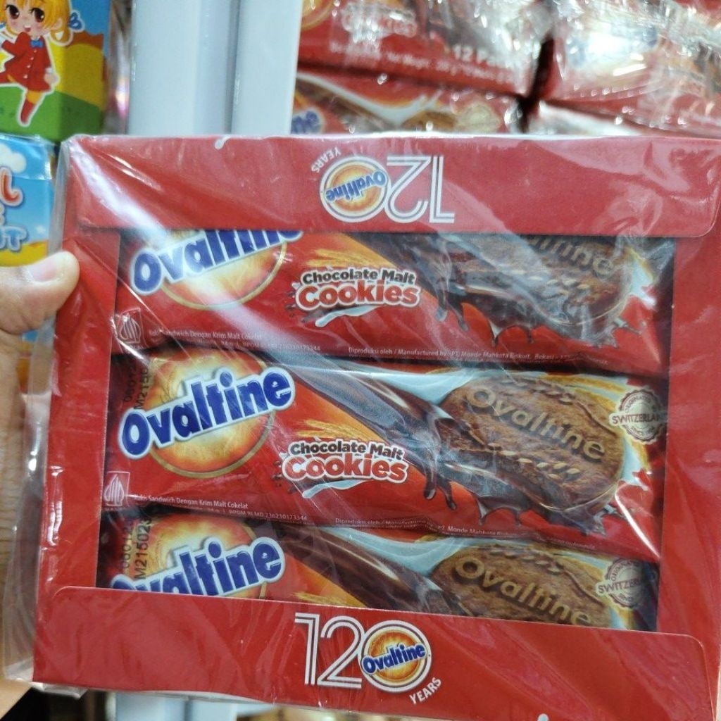 

OVALTINE COOKIES CHOCOLATE MALT 1 BOX ISI 12PCS@24g