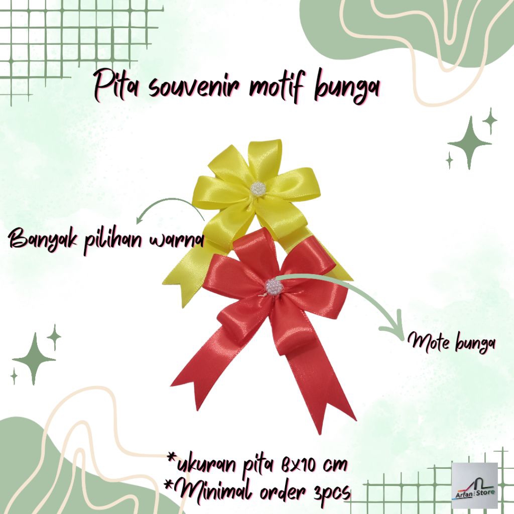 

Pita Tempel Motif bunga/Pita Souvenir