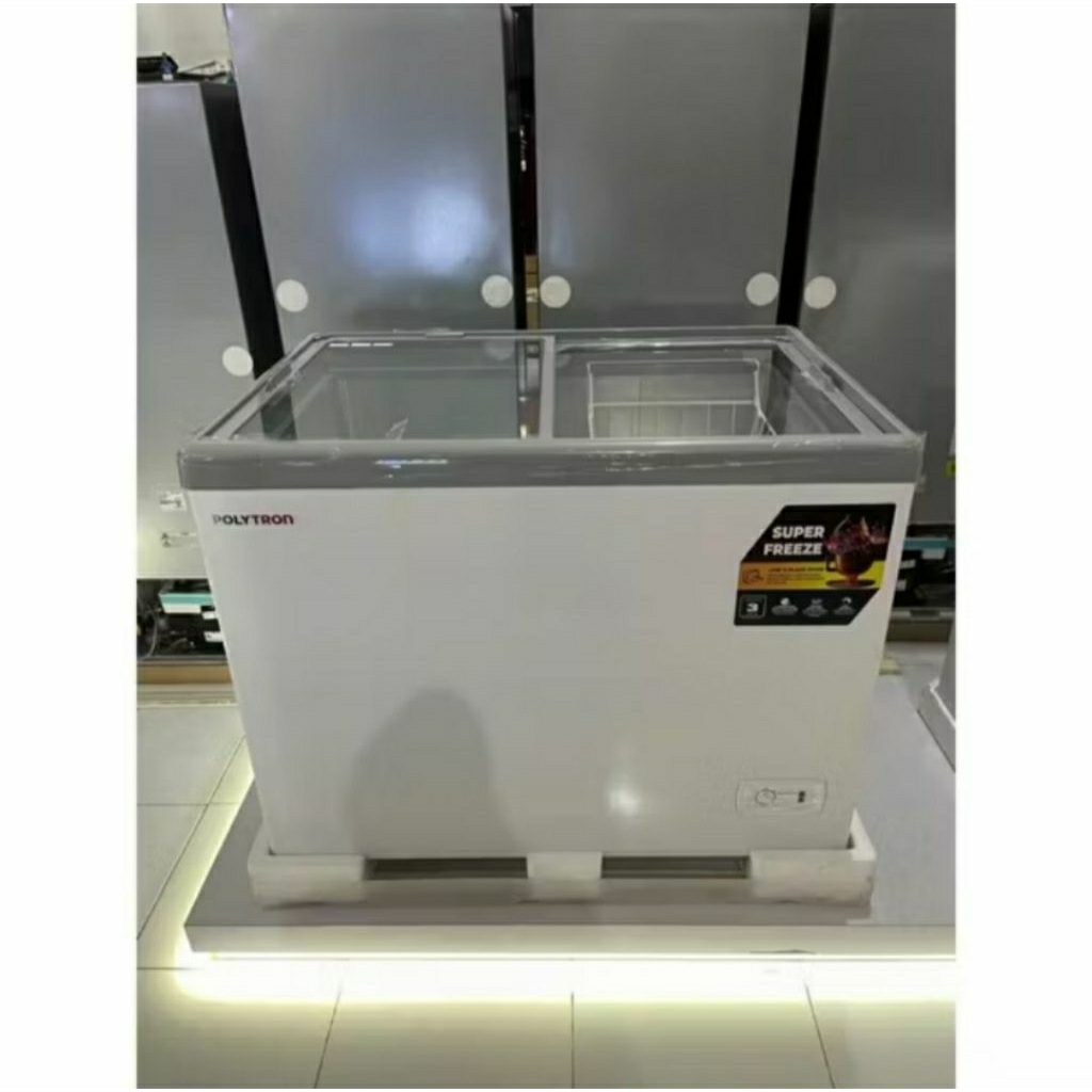 BOX FREEZER POLYTRON SLIDING KACA PCF 329/BOX FREEZER POLYTRON SLIDING KACA 300 LITER/CHEST FREEZER 