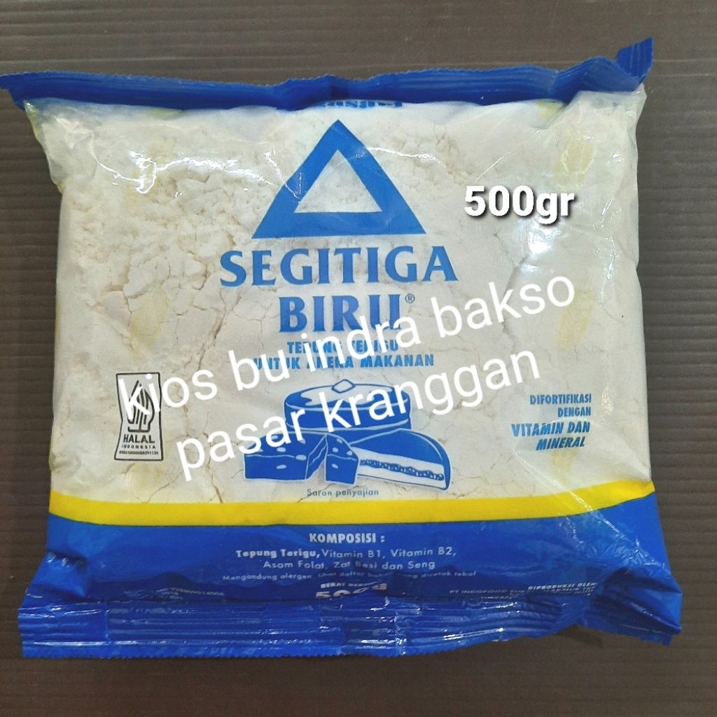 

tepung terigu segi tiga biru transparan 500 gr segitiga segi3