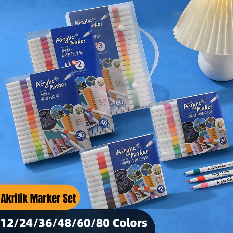 

Spidol Akrilik Marker Set 48/60/80 Warna Cepat Kering Tahan Air Menggambar Kreativitas Seni Edukasi