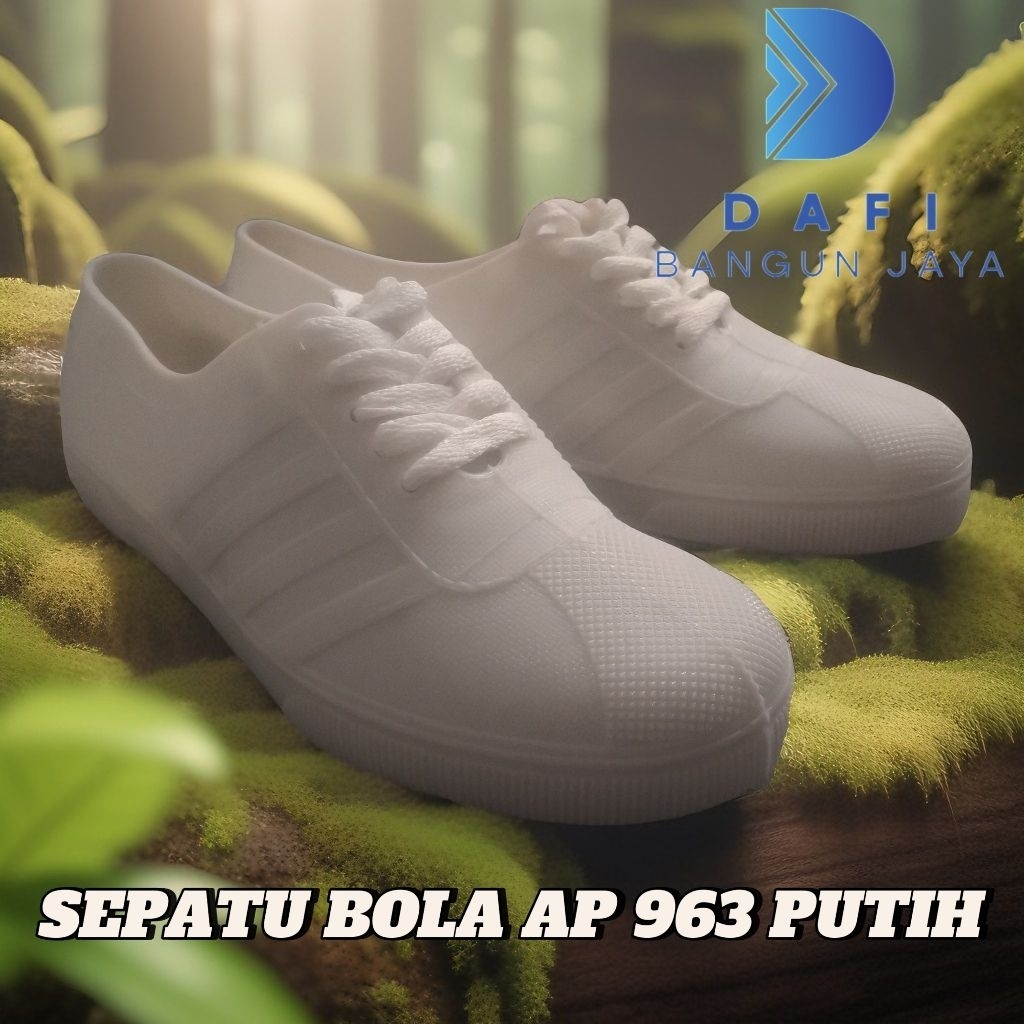Bergaransi Sepatu Karet Putih Ap 963 Original Tebal & Lentur / Sepatu Bola/Olahraga/Petani/Mancing