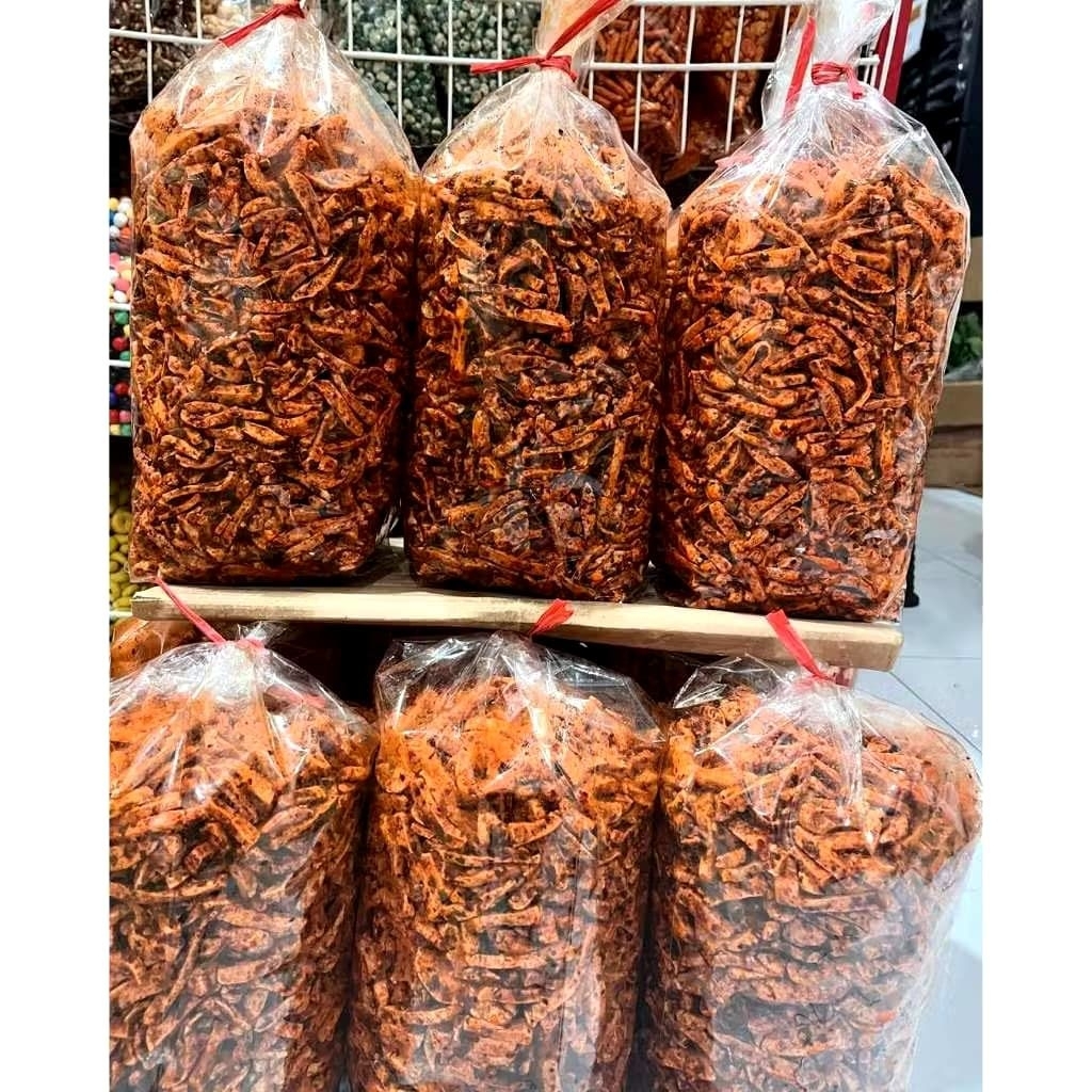 

Basres pedas daun jeruk 1kg basreng cikruh extra pedas 1kg