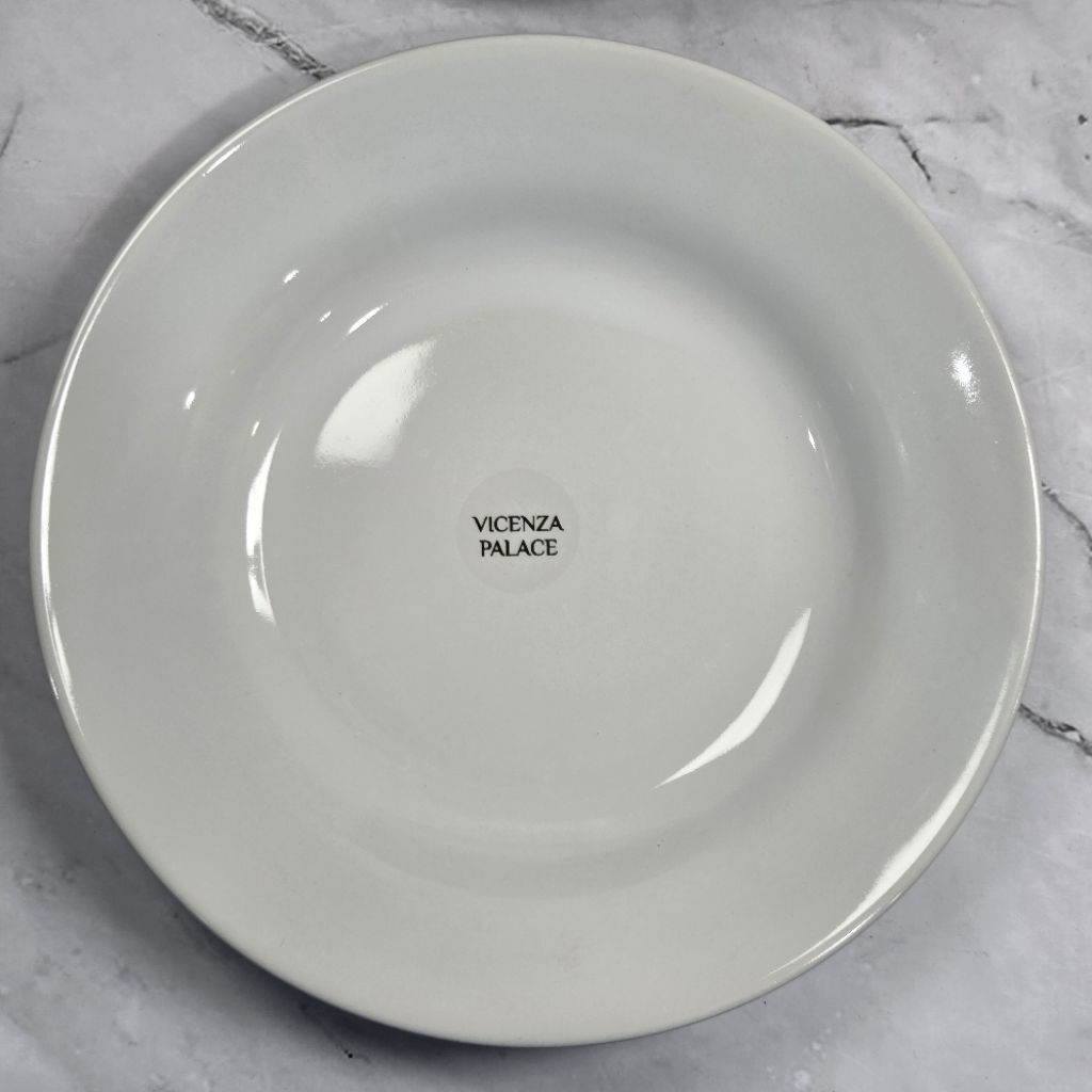 Set Piring Makan - Piring Keramik Aesthetic Putih Polos Grosir 9inc/23cm Merk Sunbird Lucky 12pcs