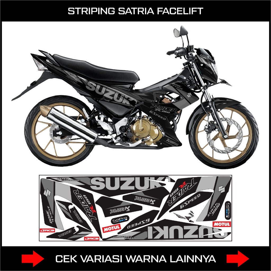 Stiker Striping Suzuki Satria F 150 Facelift / Sticker List Variasi Body Motorcycle Satria 150 Fu Fl
