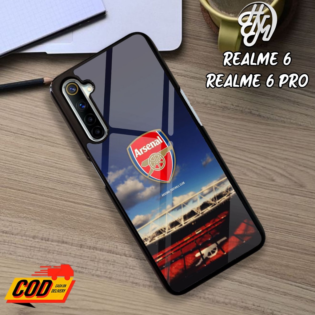 Casing Hp Untuk Realme 6 / 6 Pro Terbaru - Fashion Club Bola Arsenal Case Murah Hardcase Softcase Gl