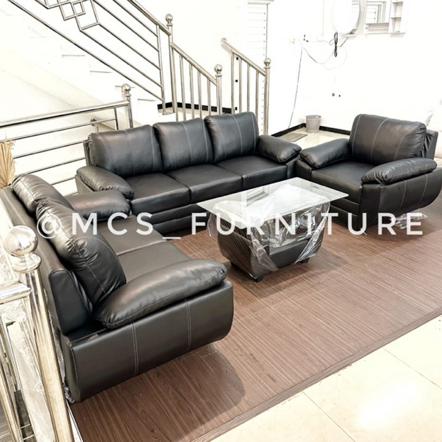 Sofa 321 Seater Puff Boxer Kulit Sintetis Mewah Mebel Furniture MCS Semarang