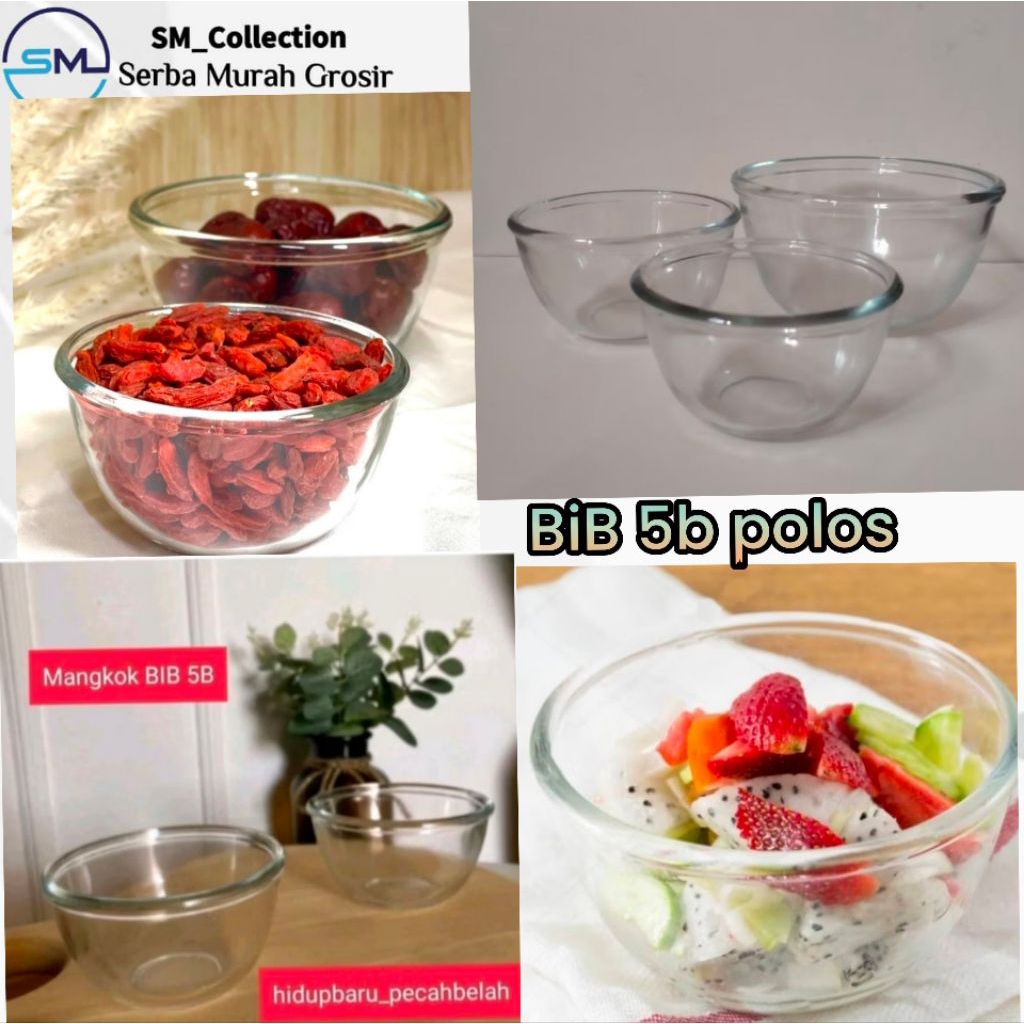 mangkok bening/mangkok kaca/mangkok es buah/mangkok kig Bib 5B polos
