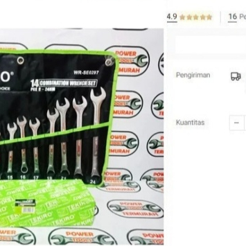 

KUNCI RING PAS TEKIRO SET 14 PCS / 14PCS SET 8-24 MM MAKASSAR MURAH