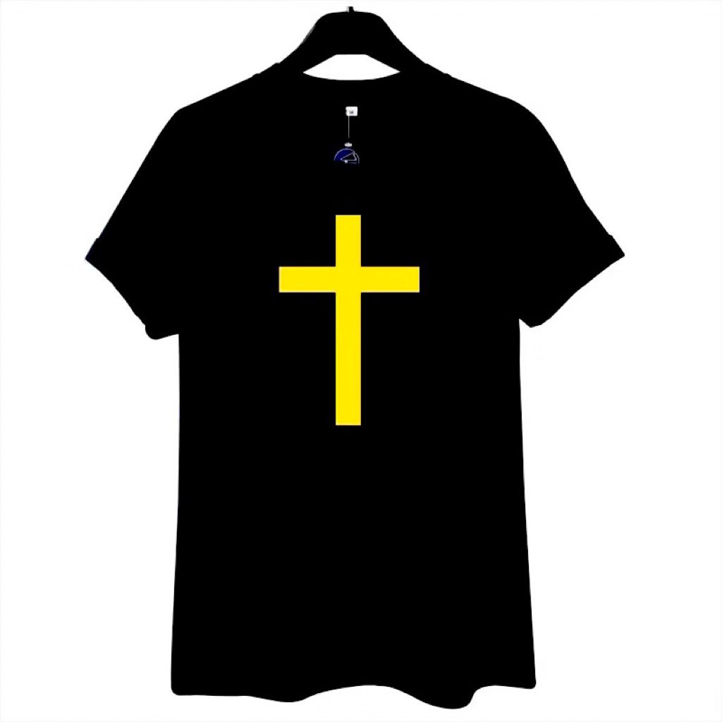 Kaos Rohani Salib Gold S-XXXXL Big Size Jumbo Oversize & Size Anak 2-10tahun Kaos Unisex Pria Wanita