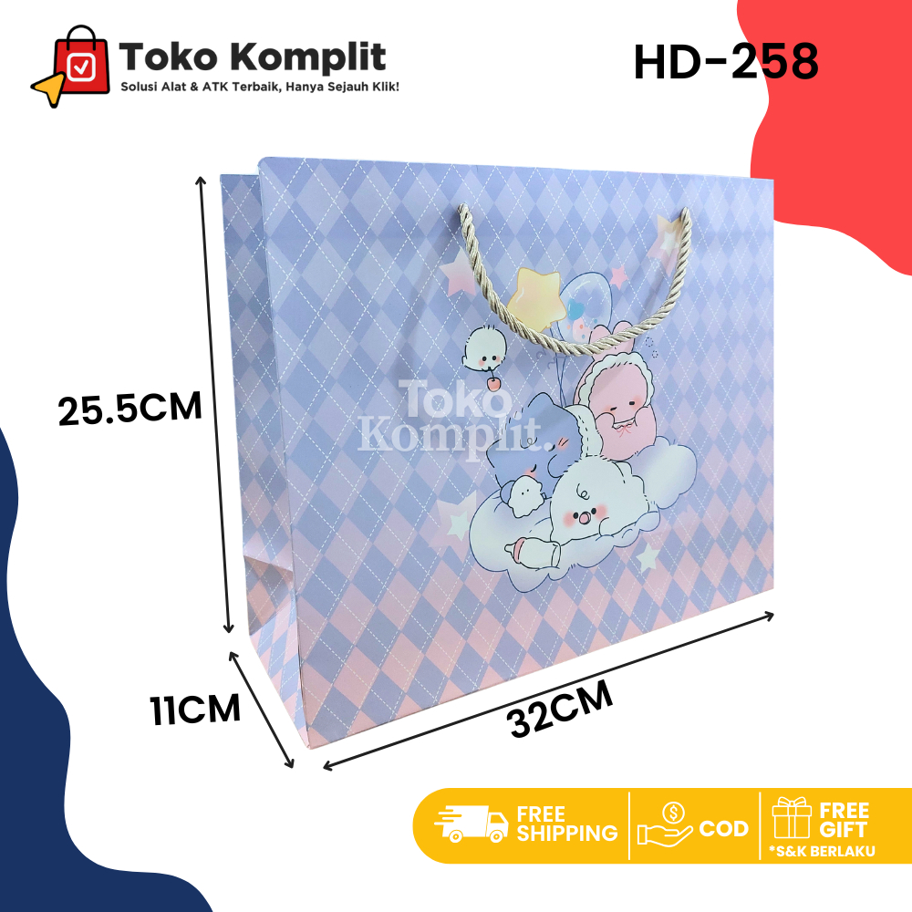 

Komplit - (random) Paper bag Fancy HD-258/Goodie Bag/Tas Tenteng/Hand Bag/Tas Kado/Tas Hadiah/Shopping Bag