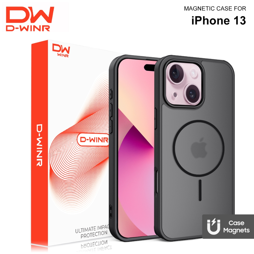 DWINR Case iPhone 13 6.1inch Magsafe Doff Black EditionCase Case Anti Crack Anti Fall Dove support M