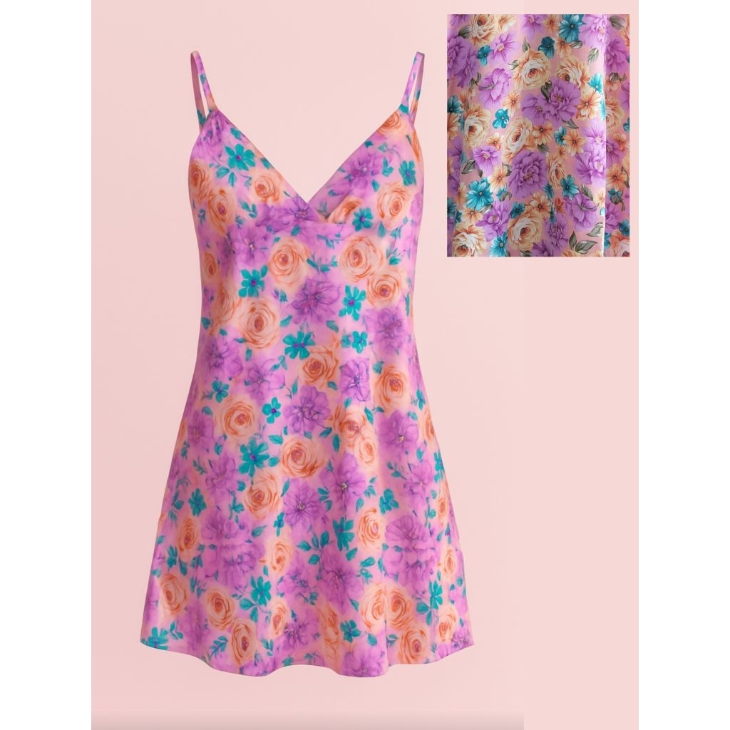 Lingerie baju tidur motif bunga premium