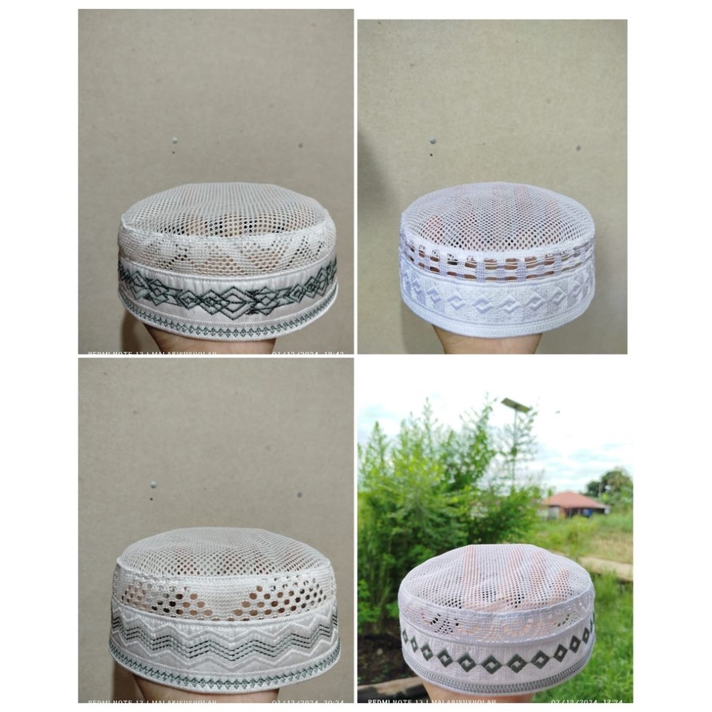 Peci/Kopiah Hajir Marawis Kopiah surut 3 jari/ 5 cm kopiah jaring lulu