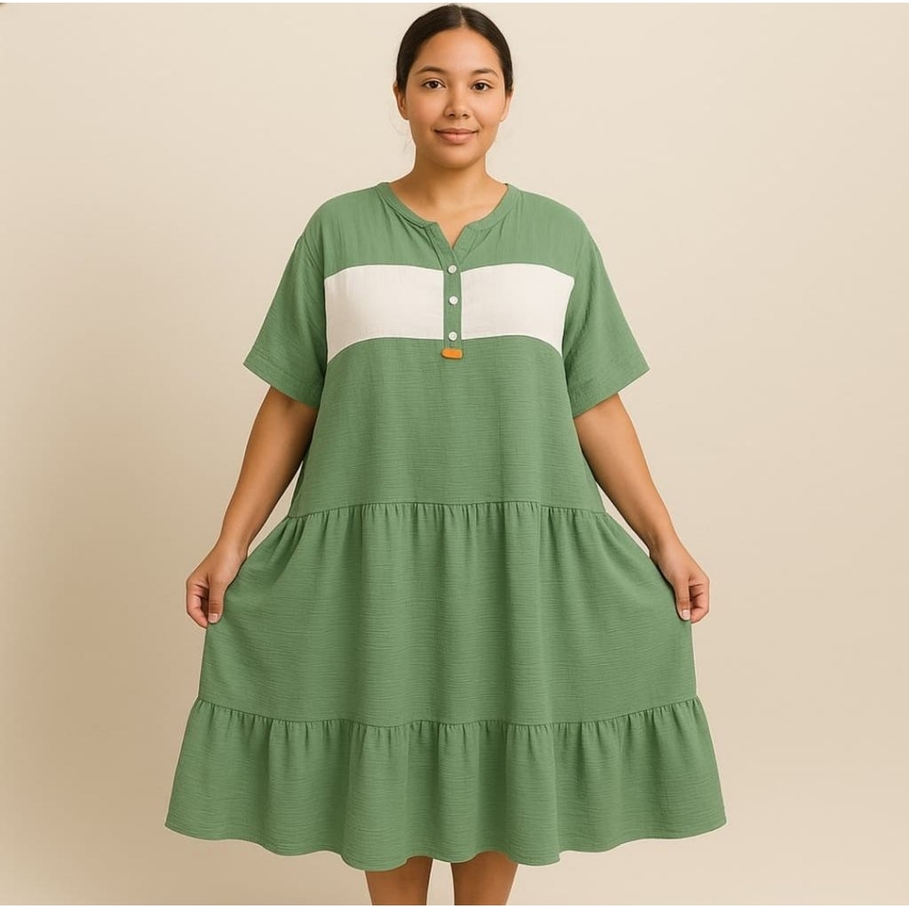 Daster Jumbo - Daster Rempel Susun Kombinasi