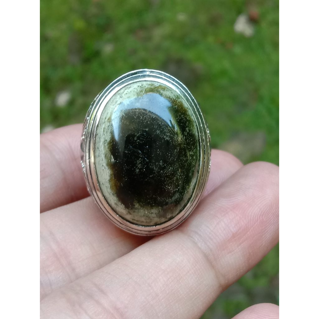 CINCIN BATU AKIK MOTIP IJO LUMUT