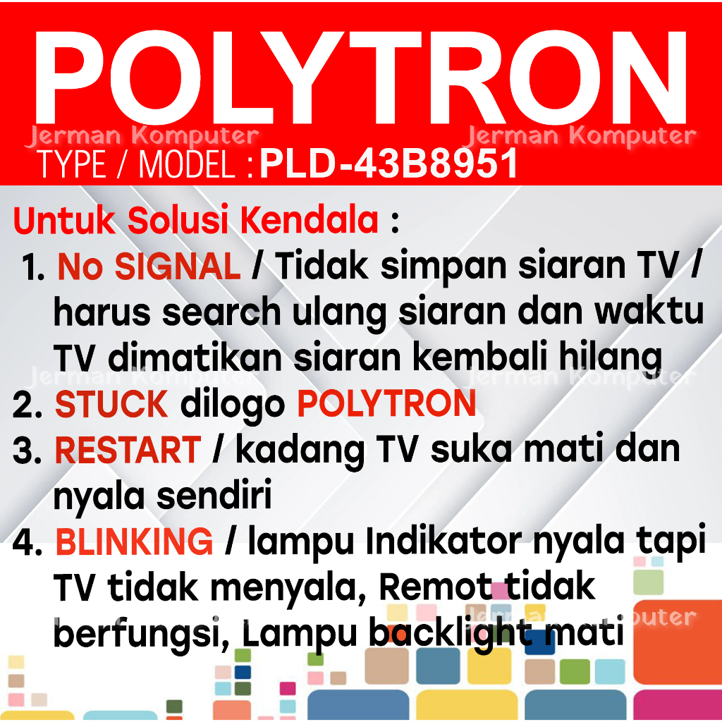 IC Firmware Polytron PLD-43B8951 Board CV56XH-E50