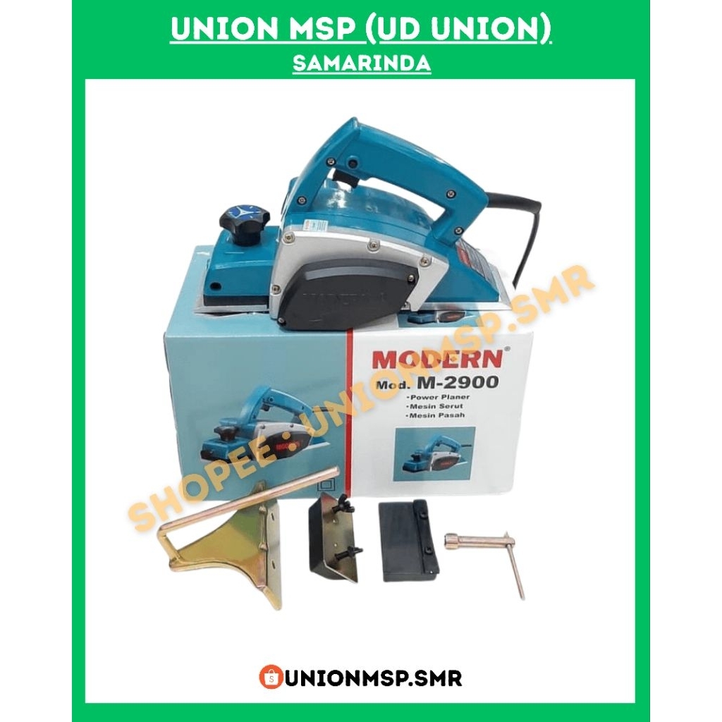 MODERN M-2900 Mesin Serut Kayu Listrik / Planer Ketam Pasah Sugu Wood Planner 82mm 450w 16000 Rpm
