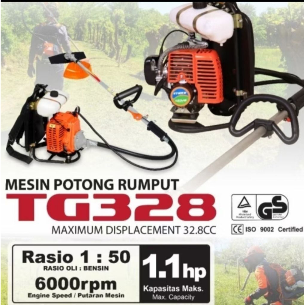 TG328 MESIN POTONG BABAT PANGKAS RUMPUT GRASS CUTTER TIGER TG 328