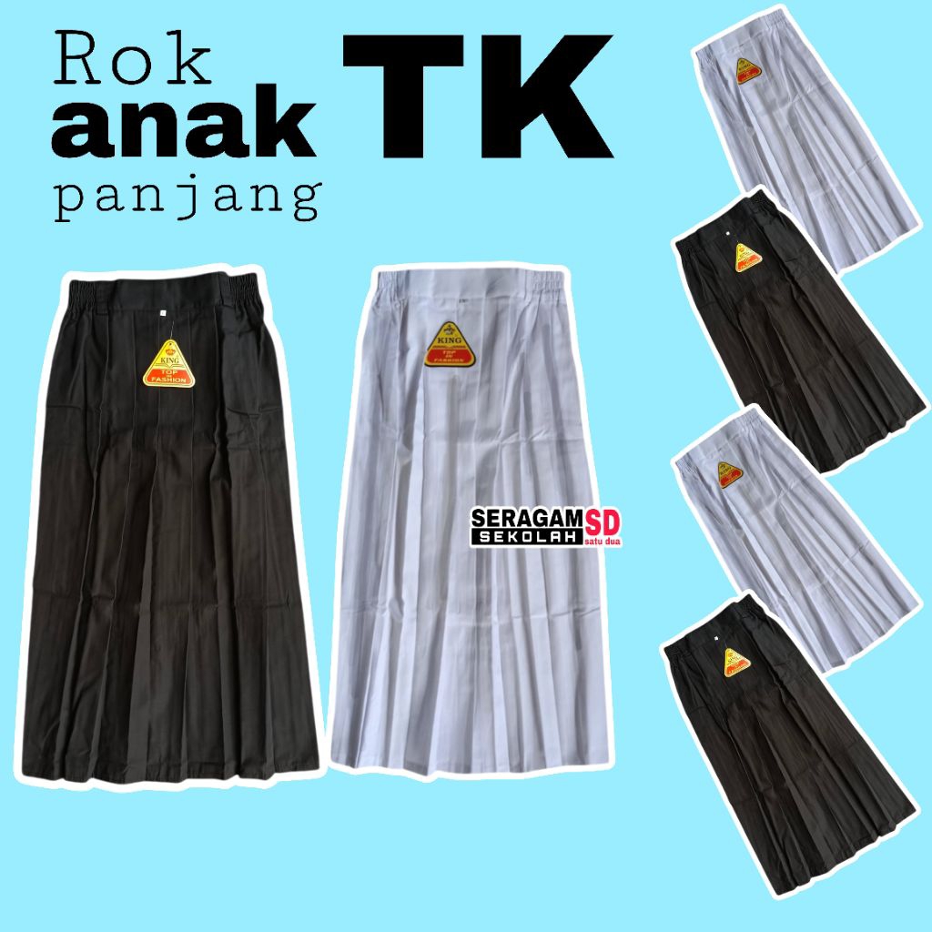 Rok Panjang Sekolah TK Warna Putih Rok Anak Tk PAUD Hitam